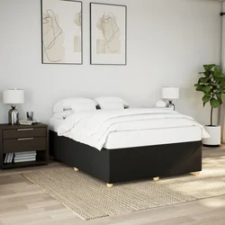 VIDAXL Posteljni okvir brez vzmetnice črn 140x200 cm blago