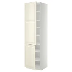 METOD Visoki element s policama/2 vrata, bela/Bodbyn prljavobela, 60x60x220 cm