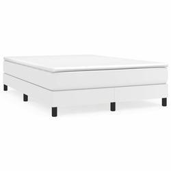Vidaxl Box spring posteljni okvir bel 140x190 cm umetno usnje