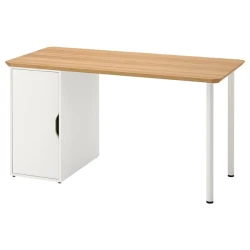 ANFALLARE / ALEX Radni sto, bambus/bela, 140x65 cm