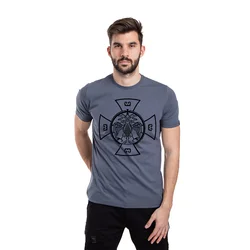 011Shop Muška majica kratkih rukava Orao na krstu, Tamnosiva