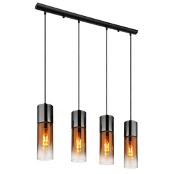 Globo 21000-4HG - Luster na sajli ANNIKA 4xE27/25W/230V crna/bakarna