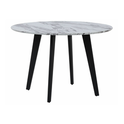 Miza Berwyn 1182 Beli marmor, Črna, 75cm, MDF plošča, Kovina