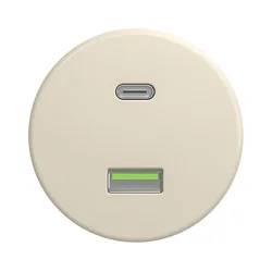 Kliklap - Retro USB utičnica A+C bez okvira bež