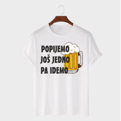 MAFIMI Muška majica Pijemo još jedno pa idemo, Bela