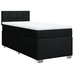 Vidaxl Box spring postelja z vzmetnico črn 90x190 cm blago