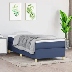 Okvir za krevet s oprugom plava 90x200cm od tkanine