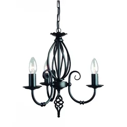 Elstead ART3-BLACK - Luster na lancu ARTISAN 3xE14/60W/230V
