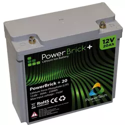 Li-ion LFP 12V 20 Ah baterija LiFePO4 akumulator 256 Wh