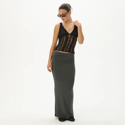 Cropp - Maxi suknja - tamno siva