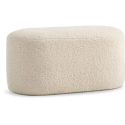 Tabure OREBO 84x45 prljavo bela teddy tkanina
