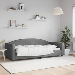 shumee Raztegljiva postelja temno siva 90x200 cm blago