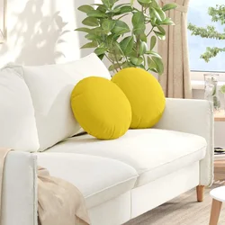 Jastučići za sjedenje 2 pcs Svijetlo žuta O40 x 13 cm tkanina