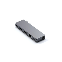 SATECHI Aluminium Pro Hub Mini (1xUSB4 96W up to 6K 60Hz display output, 2 x USB-A 3.0, 1xEthernet, 1xUSB-C, 1xAudio) - Space Grey