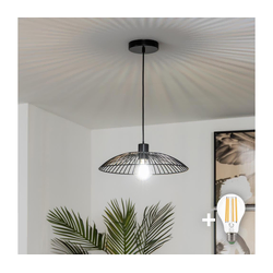 Brilagi - LED luster na sajli CERIA WIRE 1xE27/40W/230V prečnik 26 cm crna
