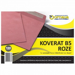 Koverat b5 roze 1/100 samolepiv *sr ( 5016 )