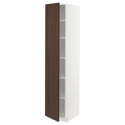 METOD Visoki element s policama, bela/Sinarp smeđa, 40x60x200 cm