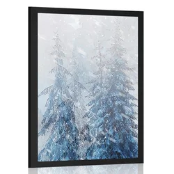 Plakat zasnežena dežela - 20x30 black