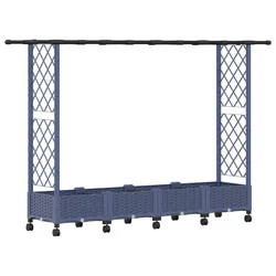 Povišeni krevet s mrežom i krovom Siva 203 x 40 x 127 cm PP