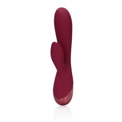 Miramarket Gladek silikonski vibrator za zajca - temna češnja