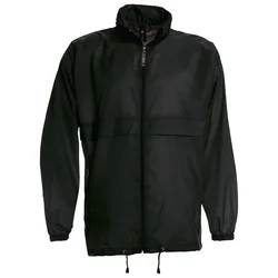 VJETROVKA S KAPULJAČOM ZIP UNISEX B&C SIROCCO CRNA S