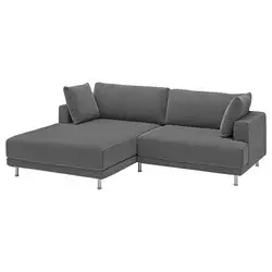 UPPAKRA Modularna sofa trosed, s lenjivcem, levo/Johanneshov tamnosiva