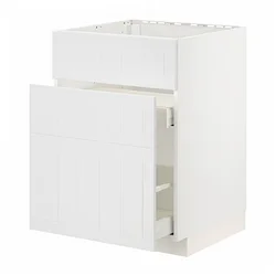 METOD / MAXIMERA Pod.element sudop. i 3front/2fioke, bela/Stensund bela, 60x60 cm