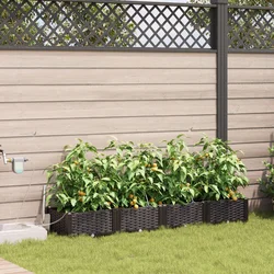 Vrtna saksija 4 pcs Smeđa 160 x 40 x 22 cm Plastika
