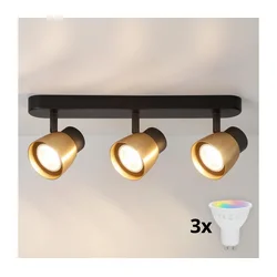 Brilagi - LED RGBW prigušiva ugradna spot svetiljka NUGGET 3xGU10/6W/230V crna/zlatna