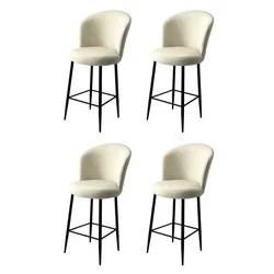 Hanah Home Set 4 barske stolice Fora Krem-Crni