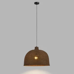 Forlight Cortic viseča svetilka, O 60 cm, temno rjava, ratan - Dnevna soba/jedilnica - temno rjava, črna - Les