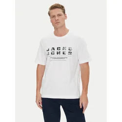Jack & Jones Majica Recharge 12274716 Bela Relaxed Fit