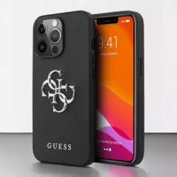 Maska Guess Saffiano Big 4G za iPhone 13 Pro metal crna.
