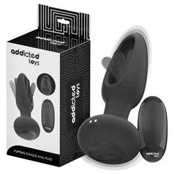ADDICTED TOYS - ANAL PLUG WITH VIBRATING TONGUE AND REMOTE CONTROL