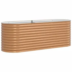 Vidaxl Dvignjena gredica Rjava 240 x 80 x 81 cm Jeklo
