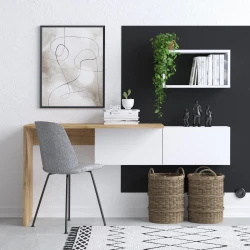 Hanah home Radni sto 74x145x45cm Belo-Hrast