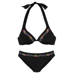 BUFFALO Bikini Flori, črna