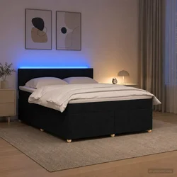 vidaXL Postelja boxspring z vzmetnico Črna 140 x 200 cm Blago