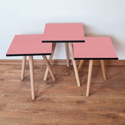 Hanah Home Set klub stočića 3Shp3, 3 komada, Bela