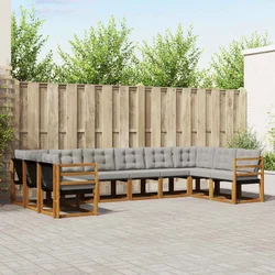 Set vanjskih sofa 10 kom. Prirodna i svijetlo siva