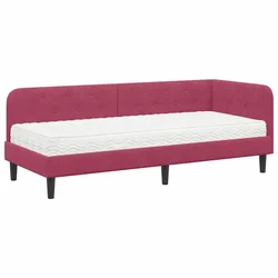 Vidaxl Kotna postelja Vinorodna rdeča 80 x 200 cm Žamet