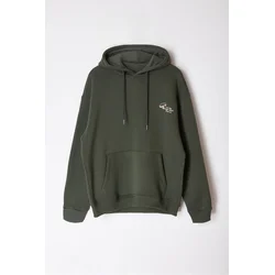 Trendyol Oversize/Wide Cut Embroidered Sweatshirt with Fleece Inside