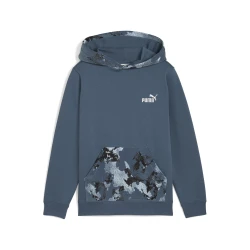 Mens Puma Essentials Camo Hoodie Youth, Blue, Size 15-16Y, Age