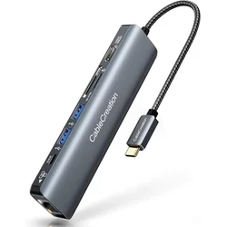 slomart CableCreation USB-C Hub, 7-v-1 Multiport adapter, HDMI 4K 60Hz, Ethernet 1Gbps, 100W PD