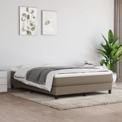 Okvir za krevet s oprugom smeđesivi 140 x 190 cm od tkanine