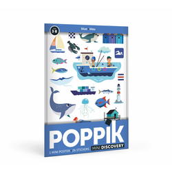POPPIK Edukativni poster s nalepnicama Mini otkrića: Plava boja