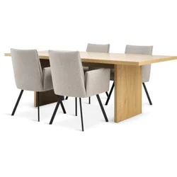 MUNKEBY D220 sto topao hrast + 4 GJESING bež/crna