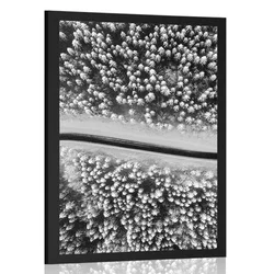 Plakat pogled na zimsko pokrajino v črnobeli varianti - 60x90 silver