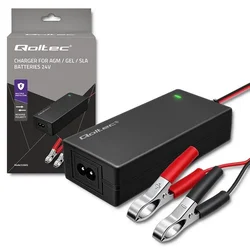 Qoltec Polnilnik akumulatorjev 24V 2A 48W AGM/GEL, LED indikator