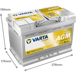 Varta Akumulator AGM Silver Dynamic, 12V, 70Ah